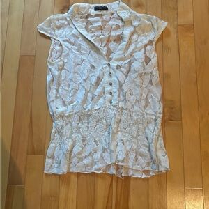 Elegant White/Cream Lace Women's Top